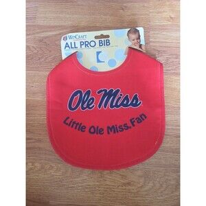 NCAA Ole Miss Rebels Baby Bib Red NEW Washable All Pro Bib